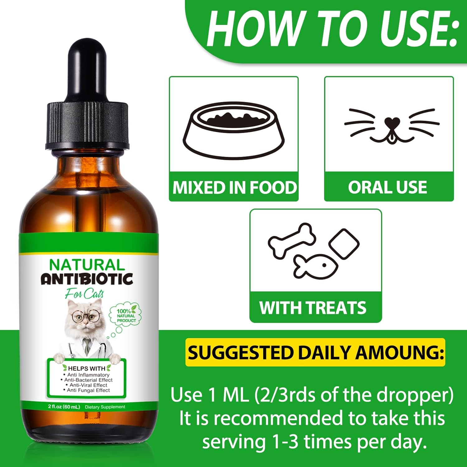 Natural Cat Immune Support Liquid Herbal Remedy Allergy Itch Relief 2oz