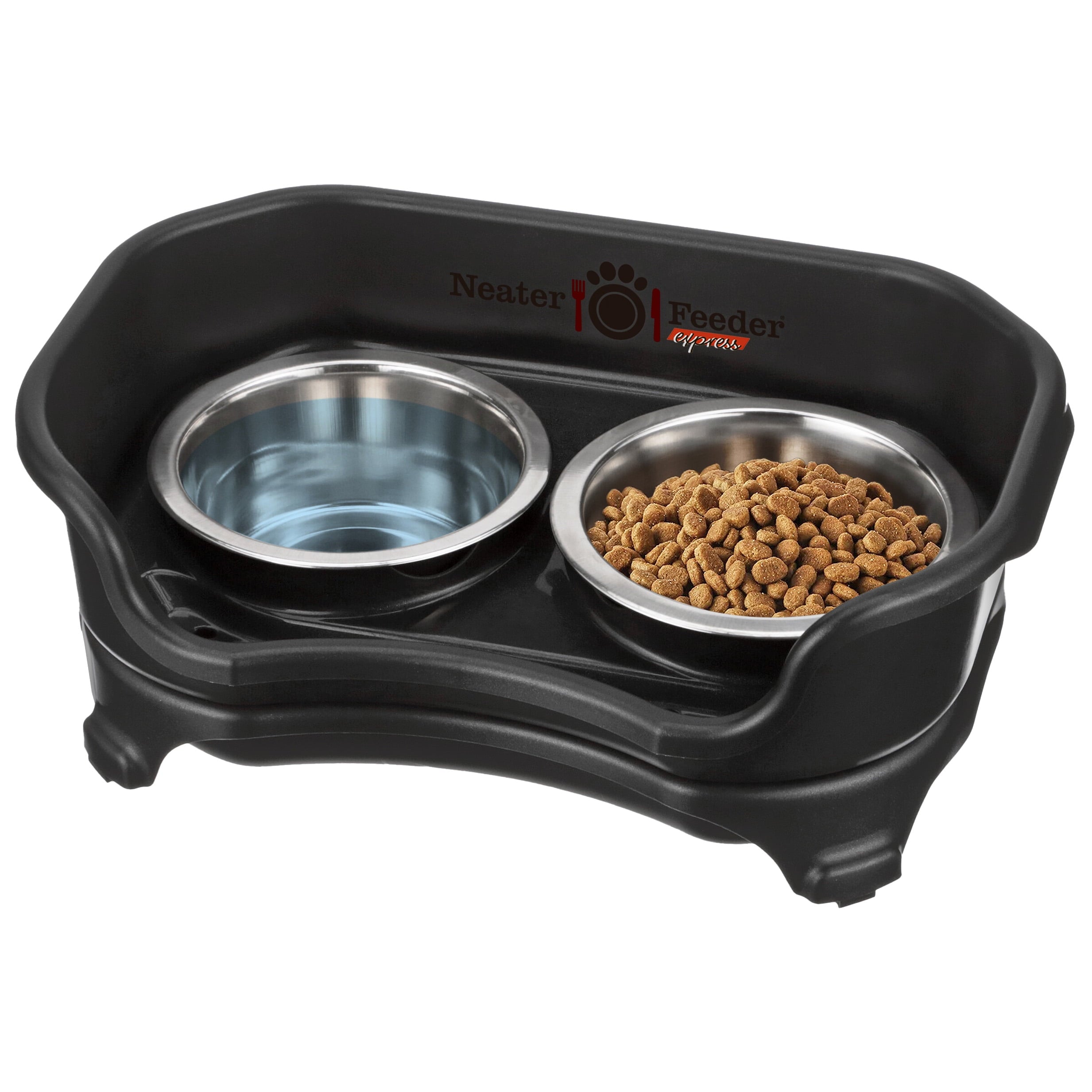 Neater Pets Neater Feeder Express Mess-Proof Elevated Food & Water Bowls For Small Dogs, Black