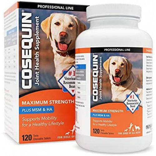 Nutramax Cosequin Max Plus MSM & HA for Dogs 120 Chewable Tablets Joint Support