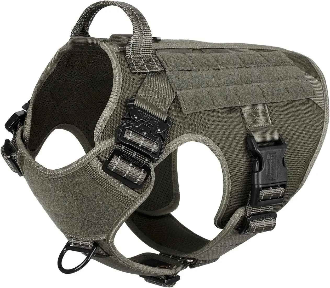 No-Pull Tactical Dog Harness with Handle & MOLLE Vest Adjustable