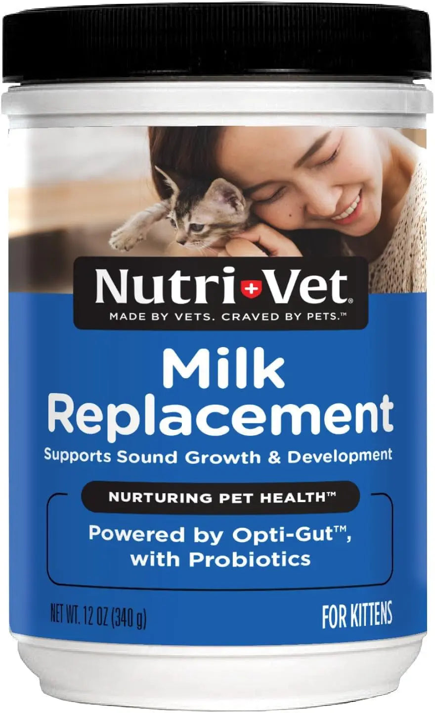 Nutri-Vet Kitten Milk Replacer Powder 12oz – Probiotic Formula Made in USA