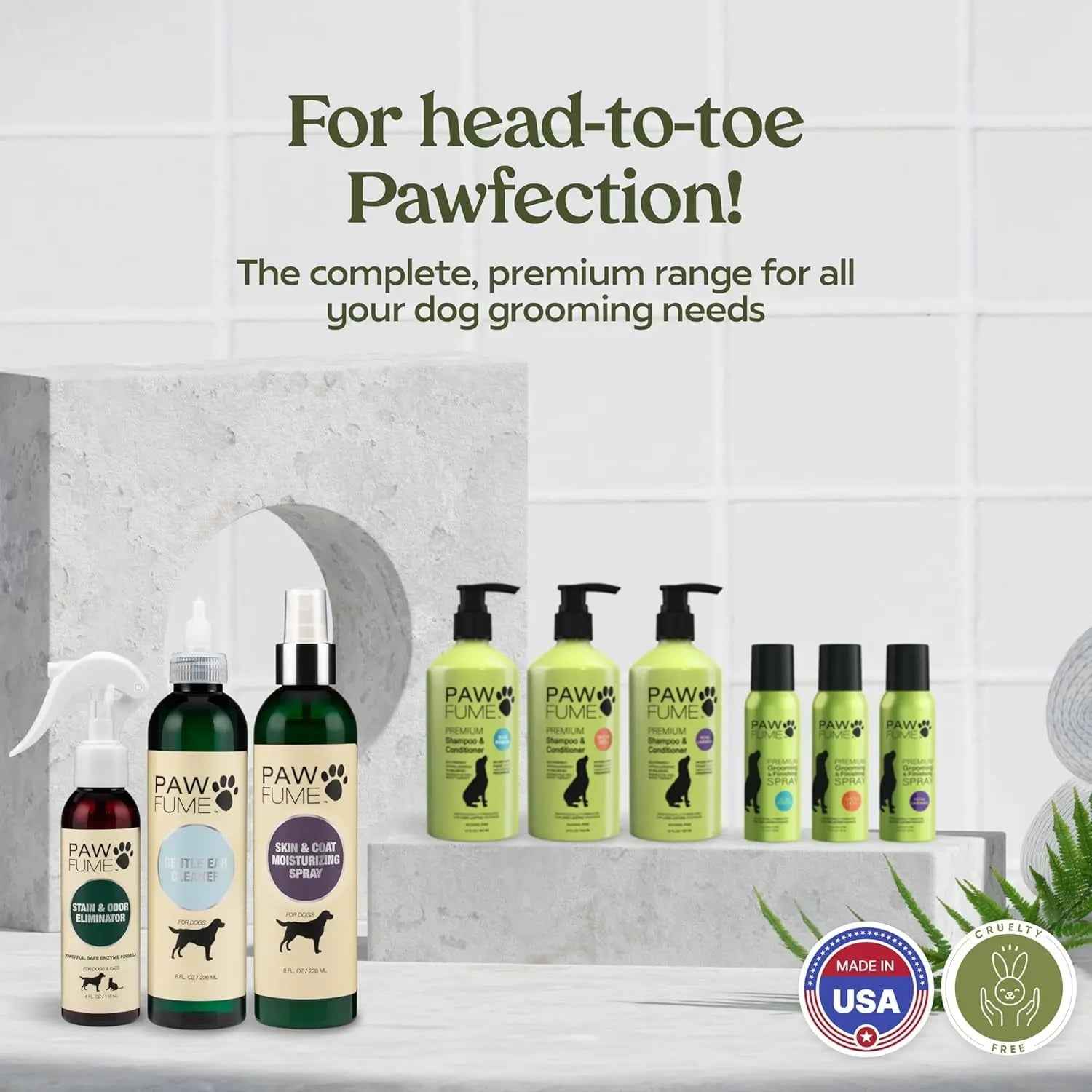 PAWFUME Deshedding Dog Shampoo & Conditioner – Probiotic Detangling Formula