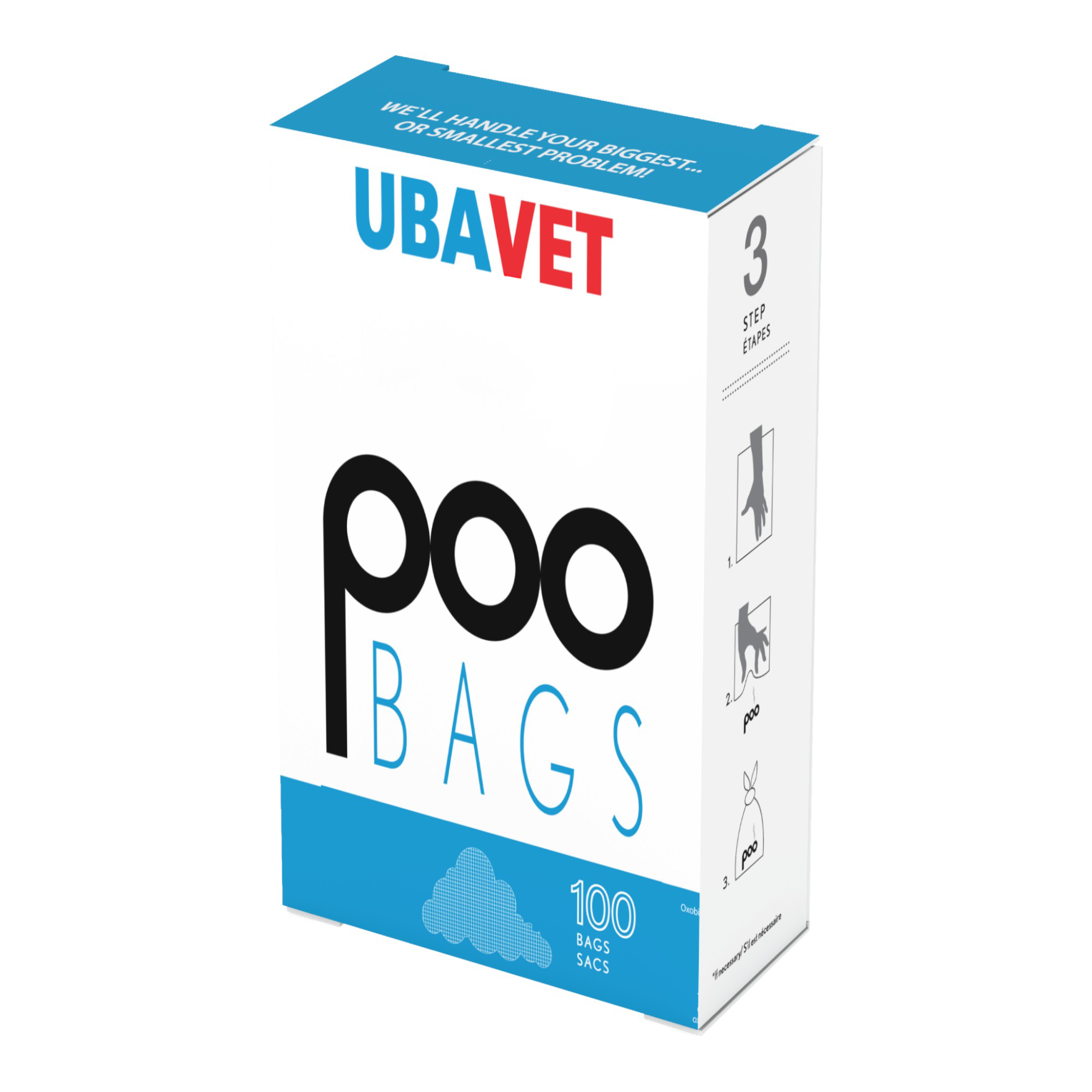 UBAVET DOO Extra-Long Waste Bags for Dogs & Cats – 100-Pack, Durable & Unscented