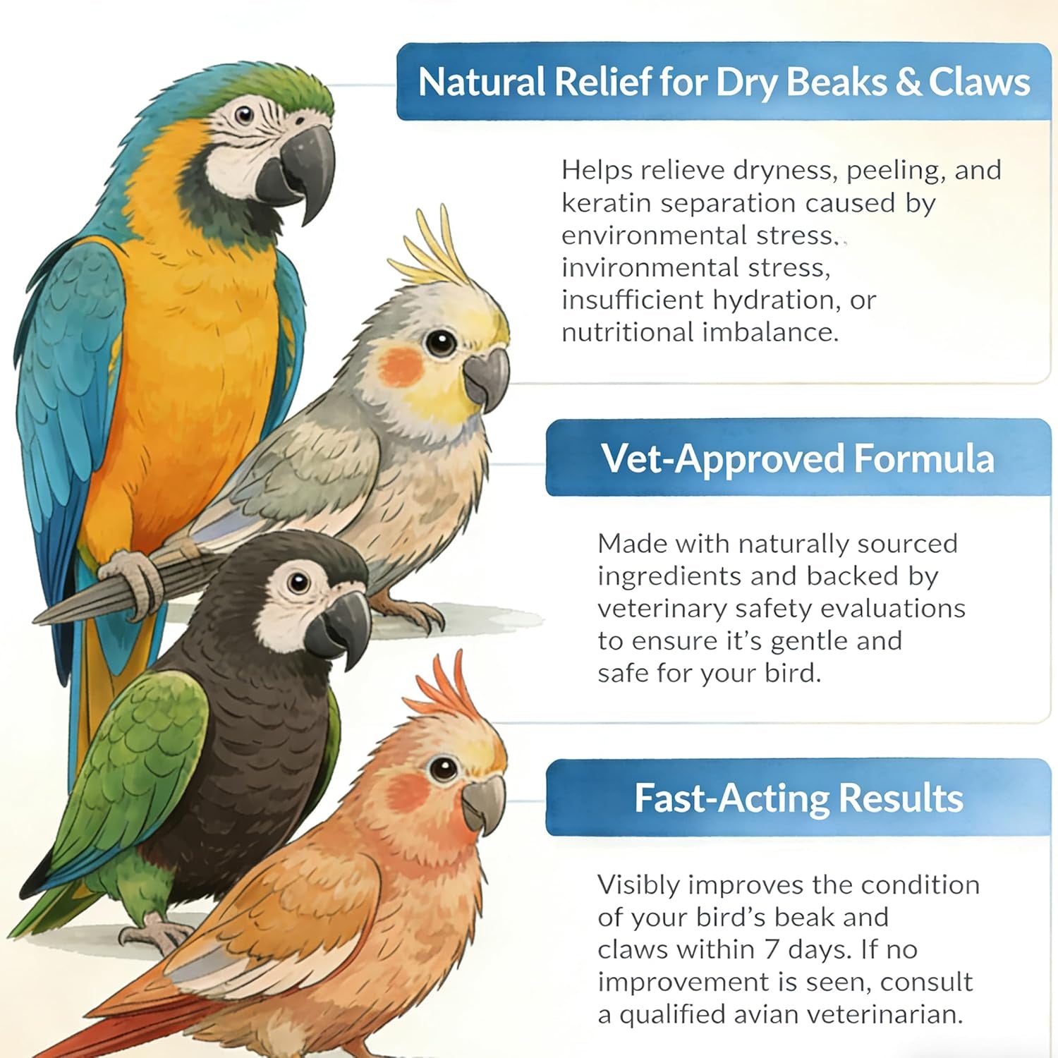 Parrot Beak Claw Moisturizer Cream 80g Anti Cracking Balm Birds Safe Care