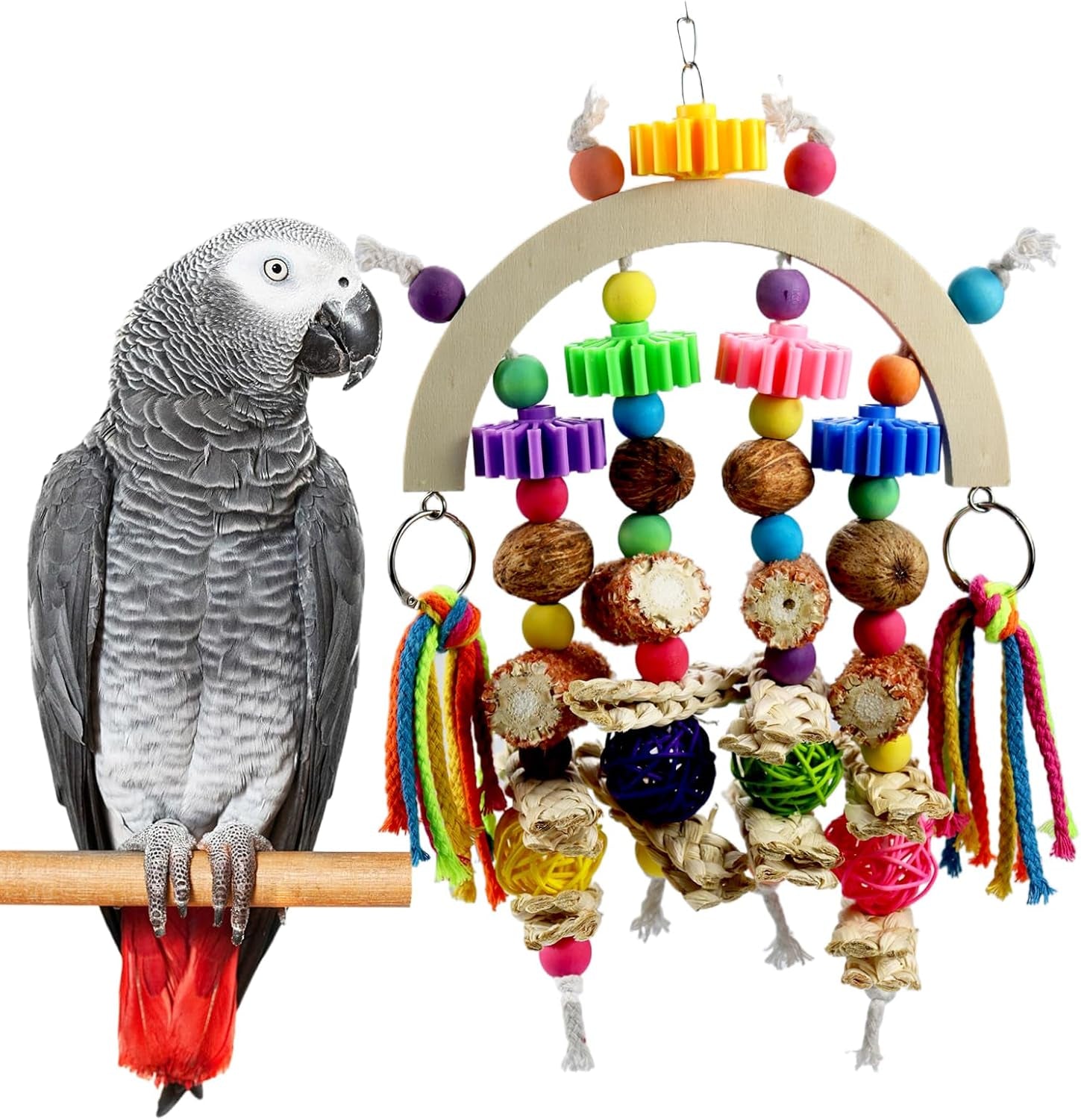 Parrot Bird Toys Natural Chew Corncob Wood Mango Cage Toys Small Medium Birds
