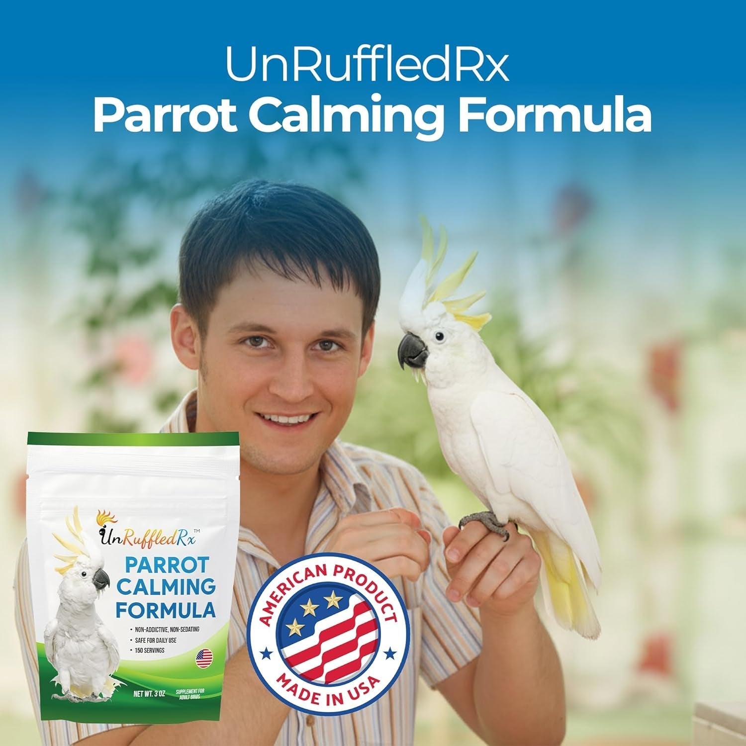 Parrot Calming Supplement Unruffledrx Bird Stress Relief Non Sedating 150 Servings