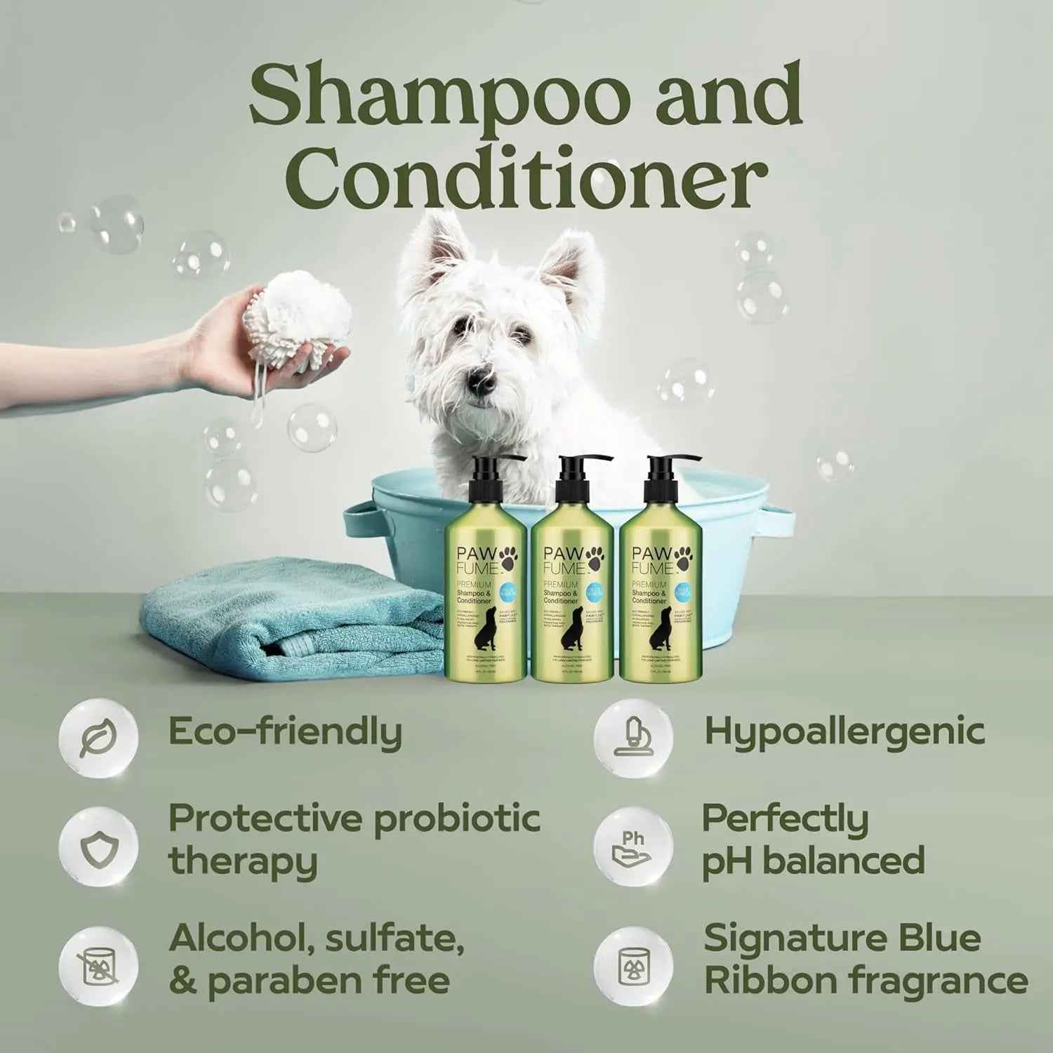 Pawfume Dog Spa Gift Basket – 6-Piece Probiotic & Grooming Set