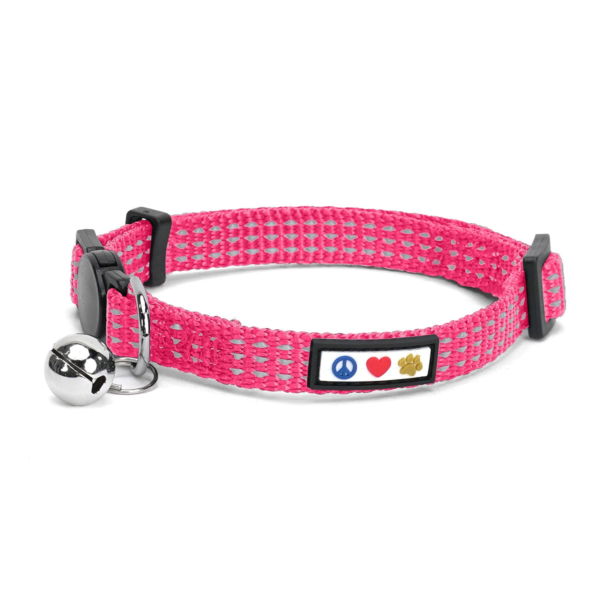 Pawtitas Reflective Cat Collar With Safety Buckle And Removable Bell Cat Collar Kitten Collar Pink Cat Collar