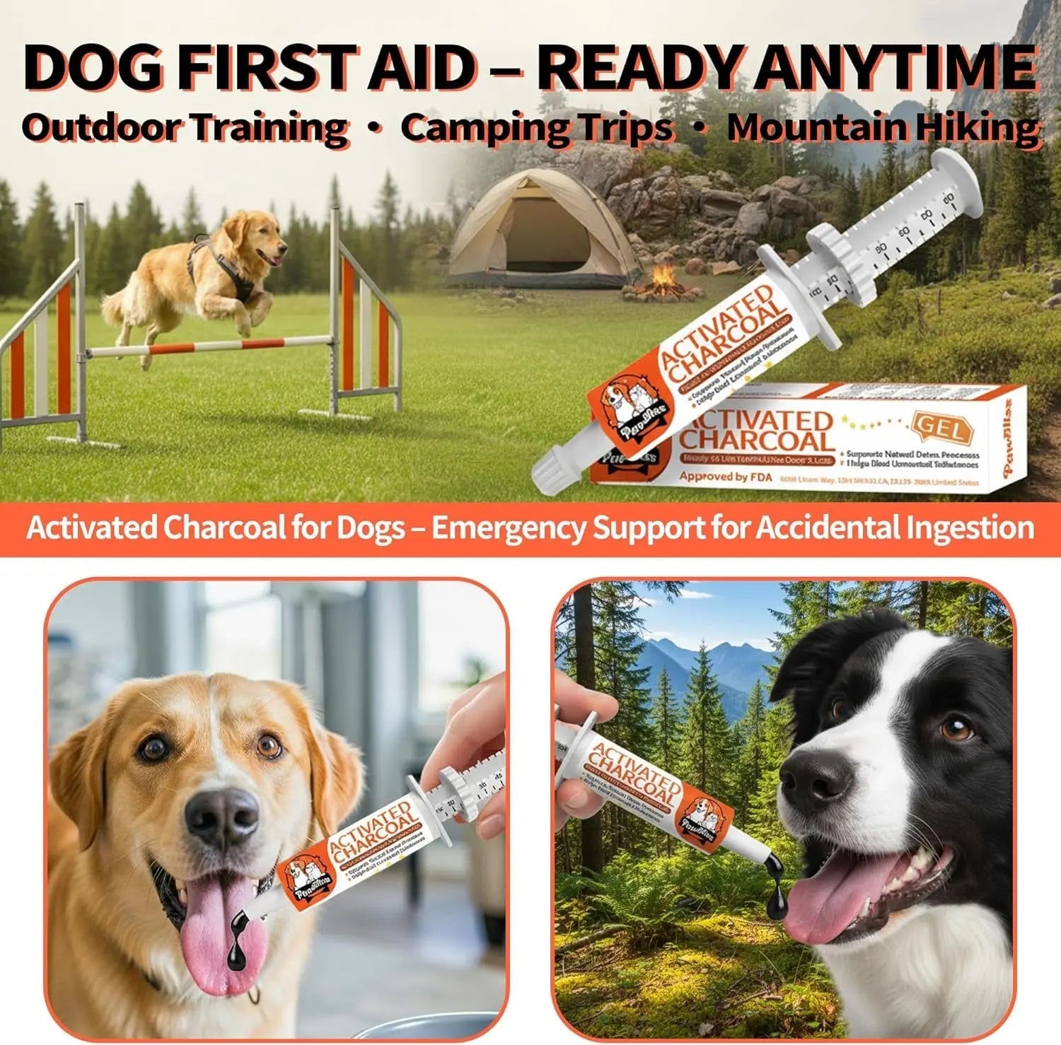 Pet Activated Charcoal Gel Dogs Cats Small Animals Digestive Support 60ml