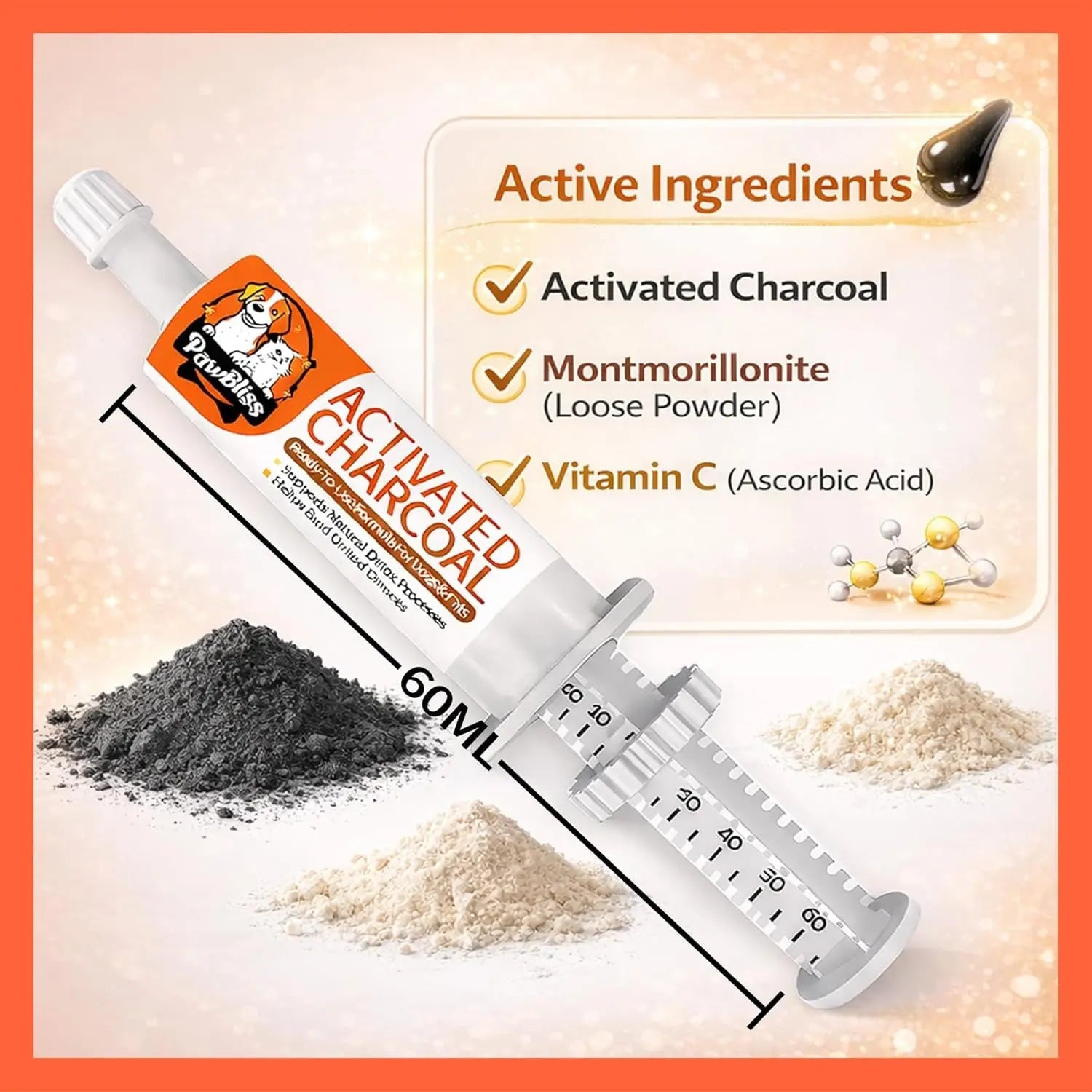 Pet Activated Charcoal Gel Dogs Cats Small Animals Digestive Support 60ml