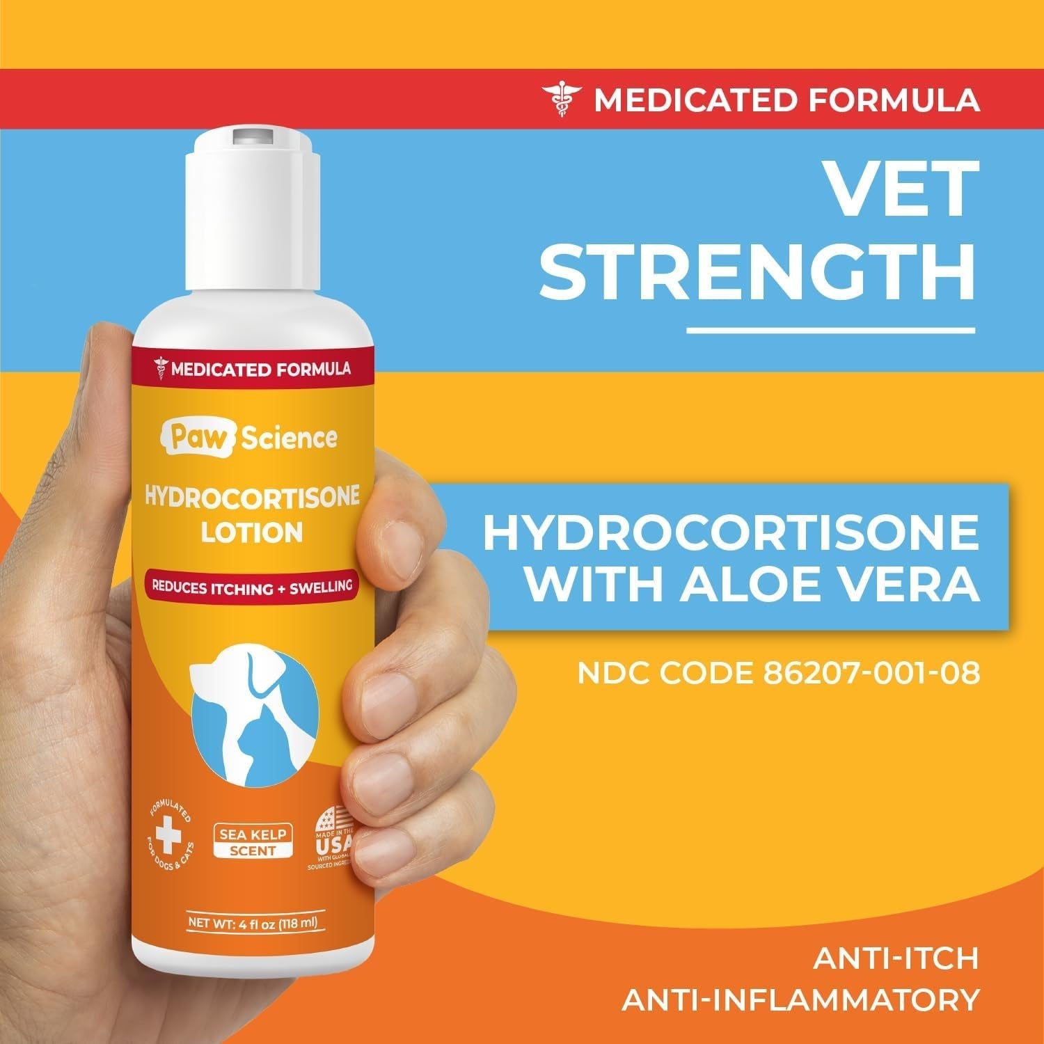Pet Anti Itch Cream Hydrocortisone Hot Spot Relief Dog Cat Skin Care Lotion
