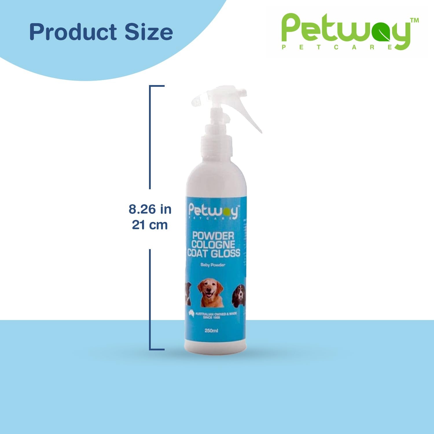 Pet Cologne Coat Gloss Spray Dog Deodorizer Baby Powder Grooming 250ml