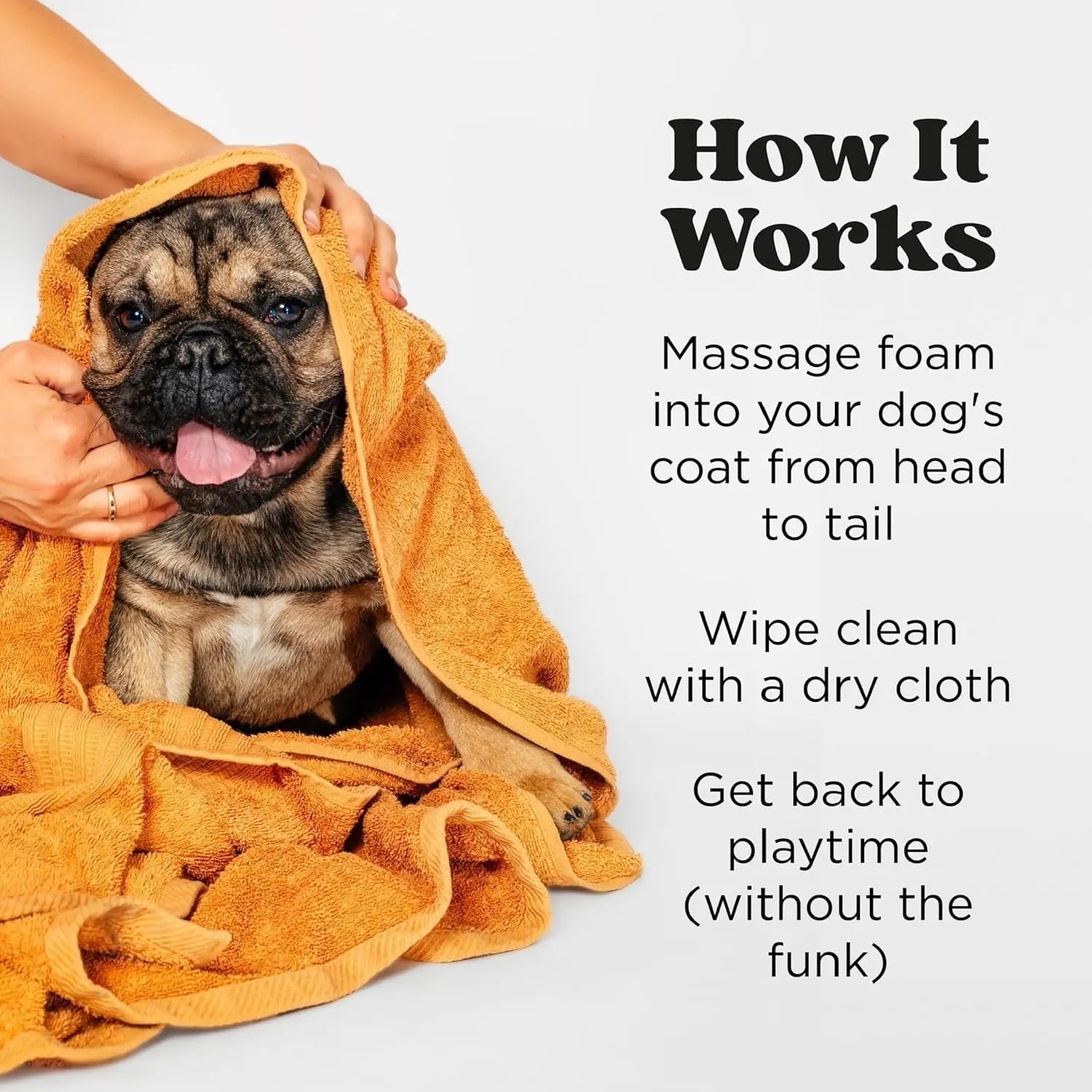 Pet Dry Shampoo No Rinse Foam Deodorizing Plant Based Dog Cat Odor