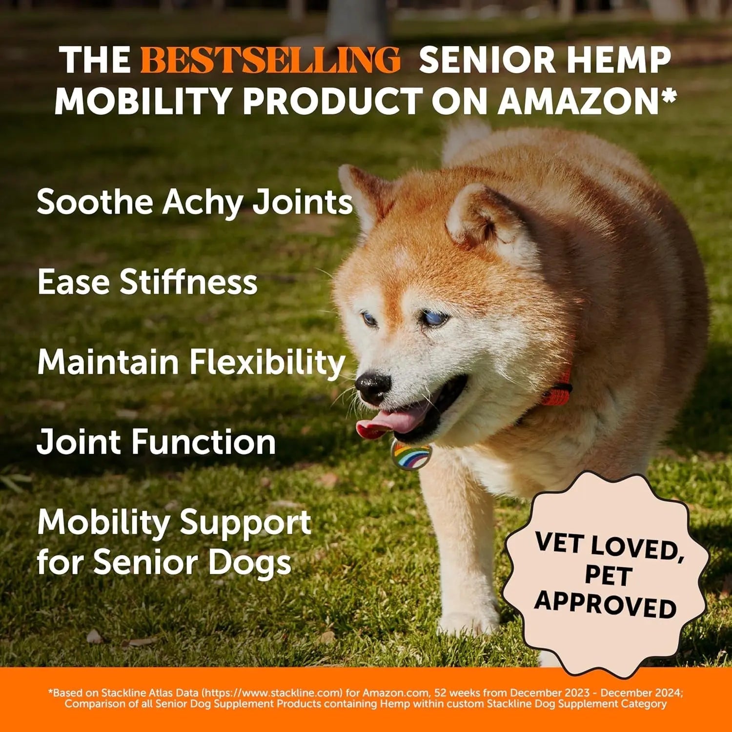 Pet Honesty Senior Hemp Hip & Joint Supplement for Dogs Mobility Chews 90 Ct