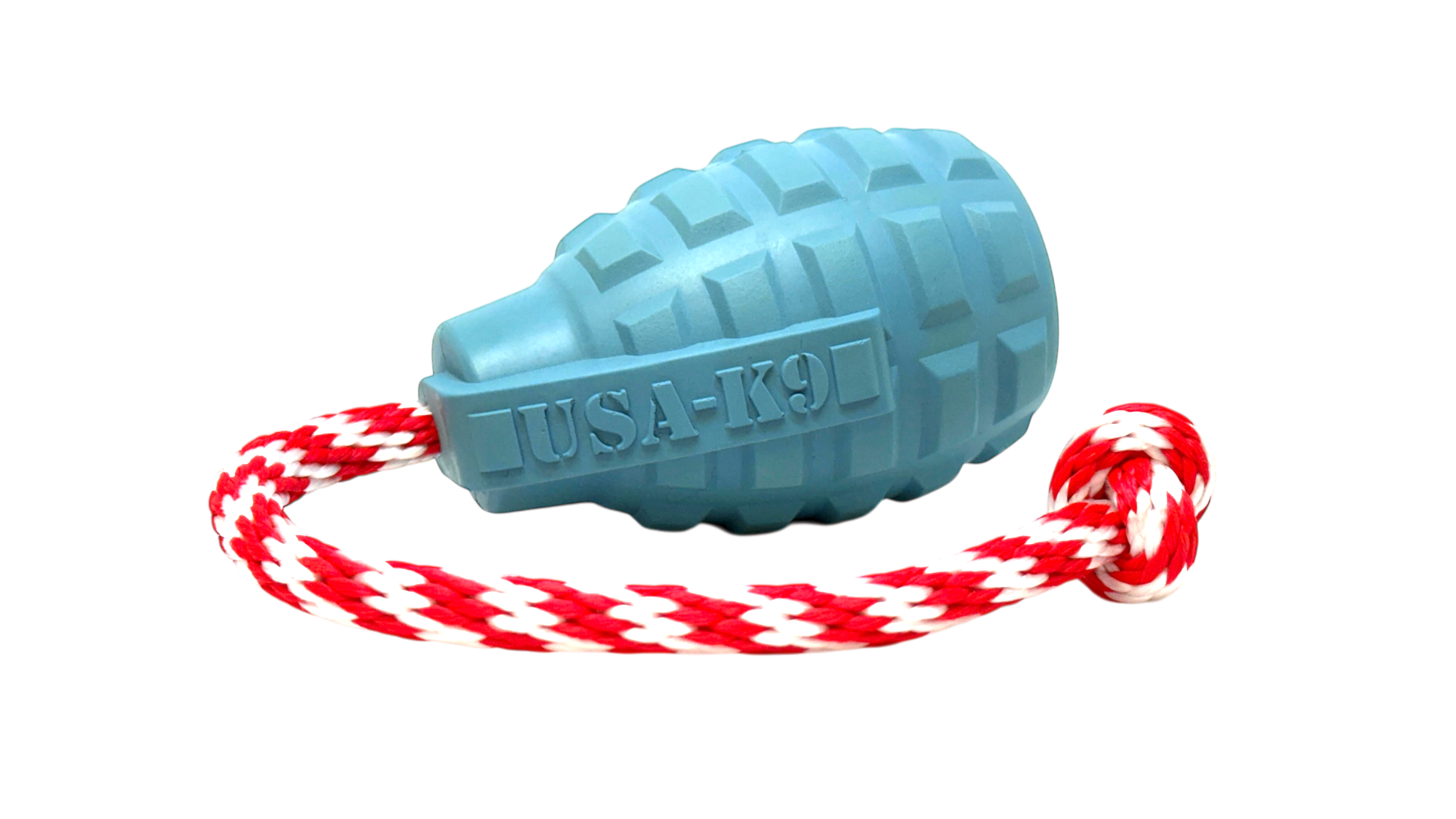 USA-K9 Grenade Shaped Rubber Dog Toy - Chew, Treat Dispenser & Tug Toy | USA