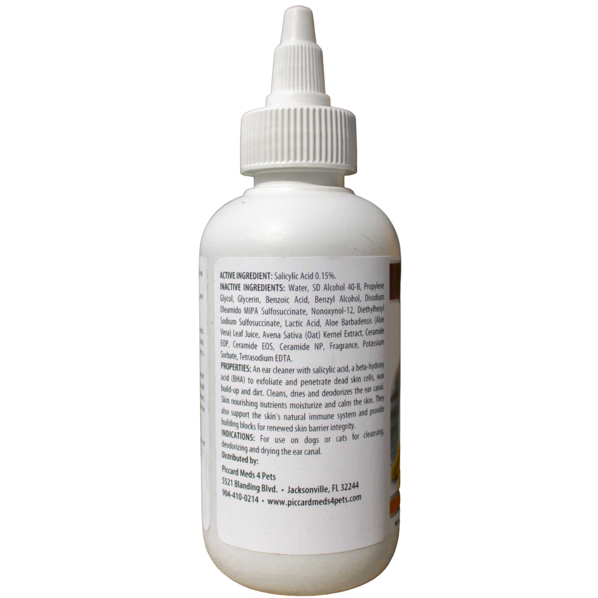 Piccardmeds4pets Ear Cleansing Solution  Salicylic Acid Aloe 4 oz. + Free Bandana