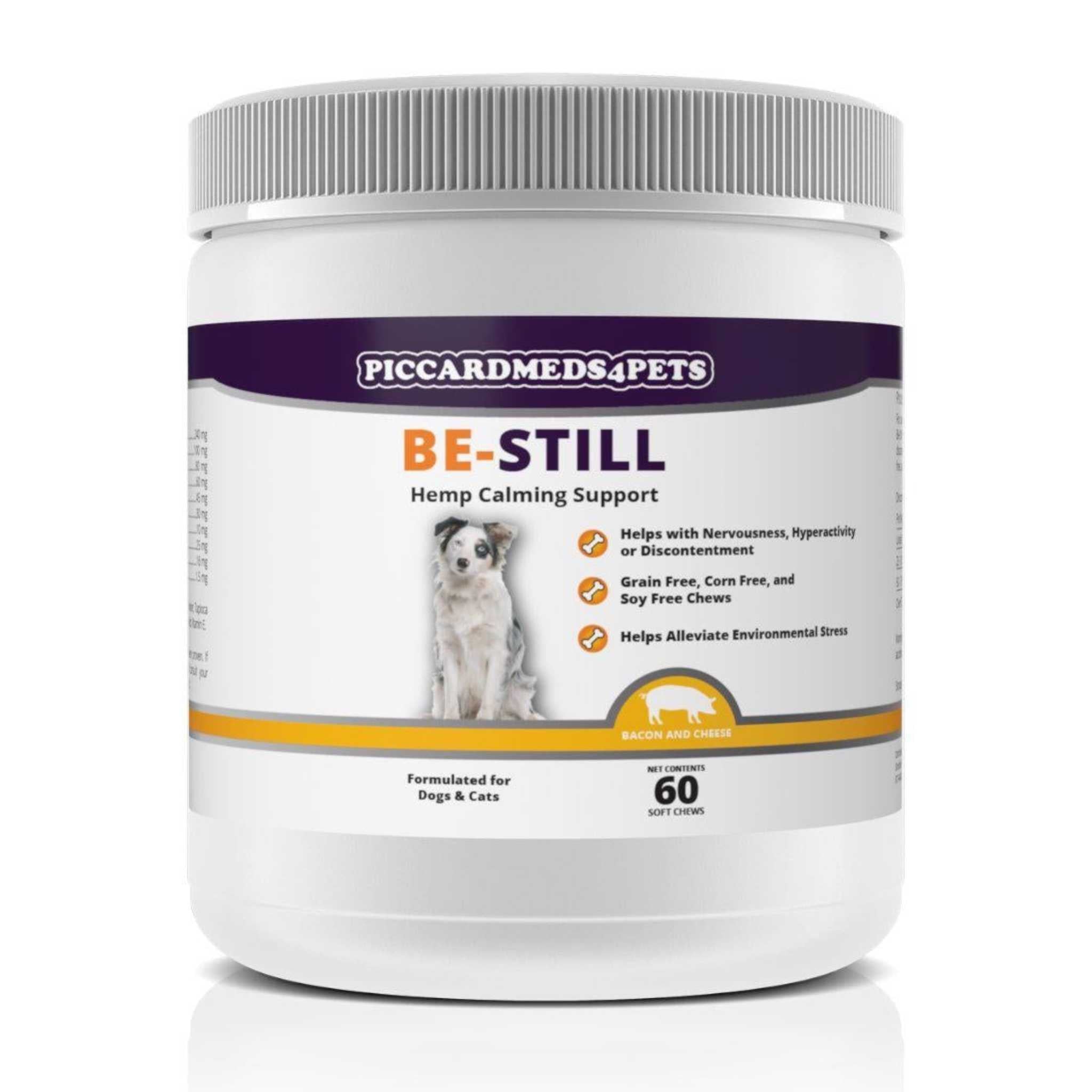Dog Calming Chews Hemp 60ct + Medium Collagen Stick 3ct Anxiety Relief Treat Bundle