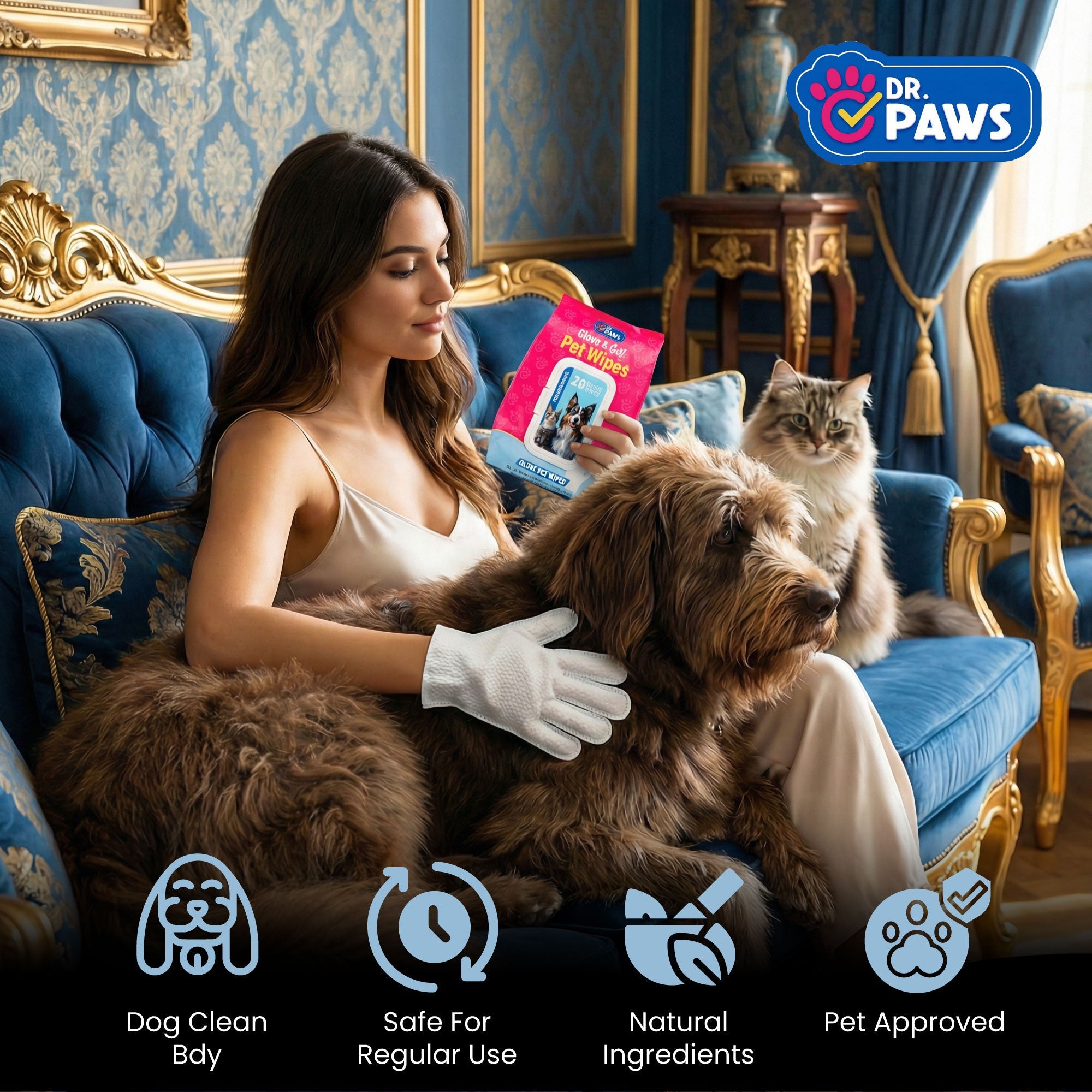 Glove & Go! Glove Grooming Wipes for Dogs & Cats