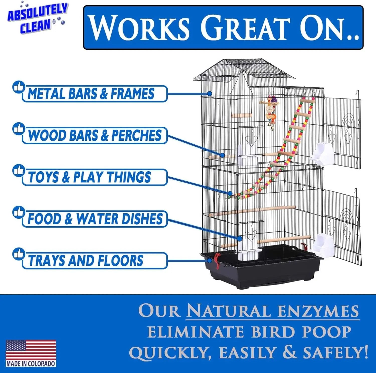 Bird Cage Cleaner & Deodorizer – 4X Concentrate