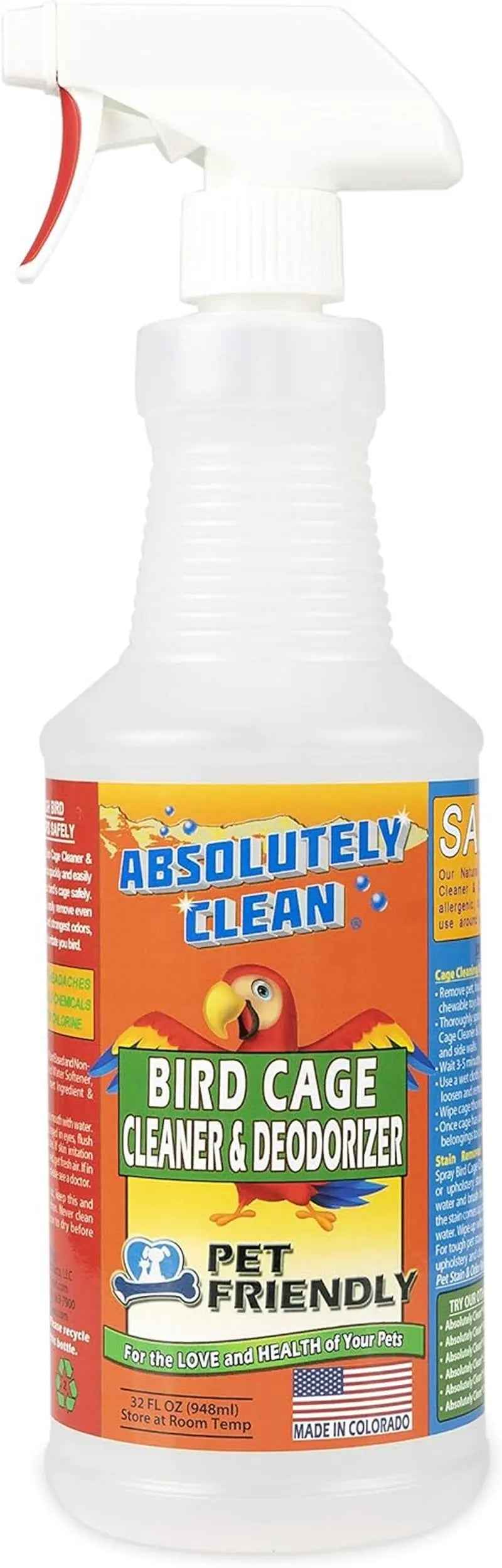 Bird Cage Cleaner & Deodorizer – 4X Concentrate