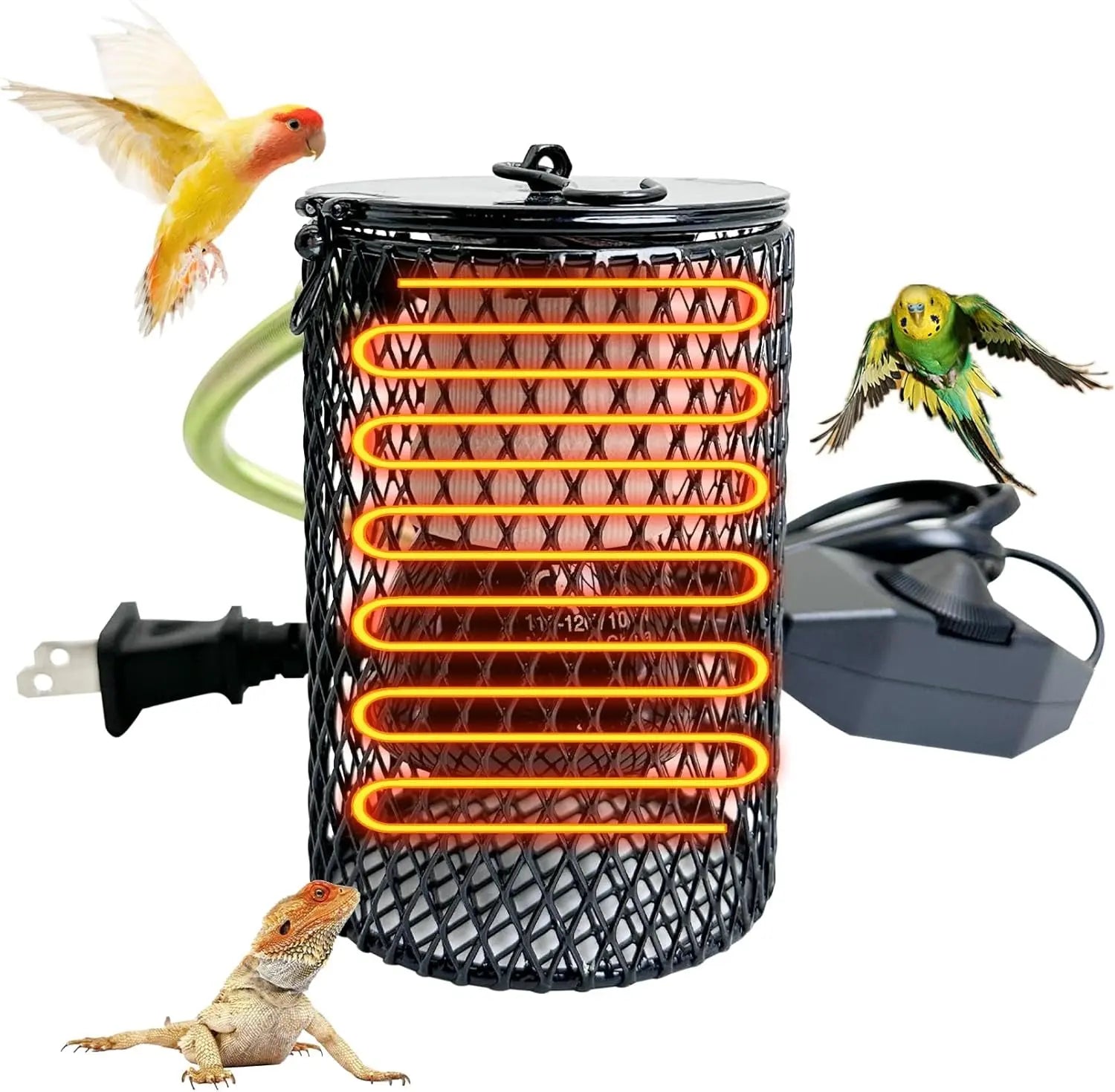 Reptile & Bird Cage Ceramic Heat Lamp 0-100W Guard No Light Emitter