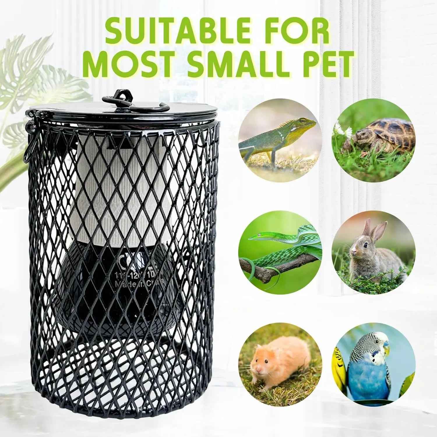Reptile & Bird Cage Ceramic Heat Lamp 0-100W Guard No Light Emitter