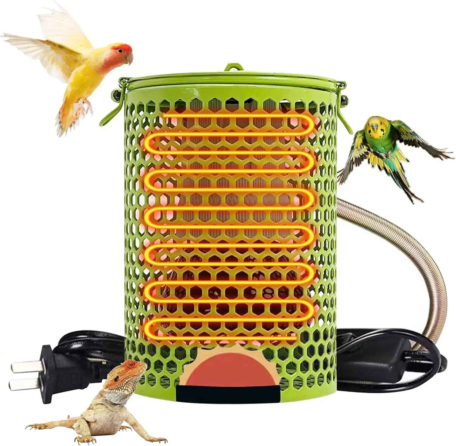 Reptile & Bird Cage Ceramic Heat Lamp 0-100W Guard No Light Emitter