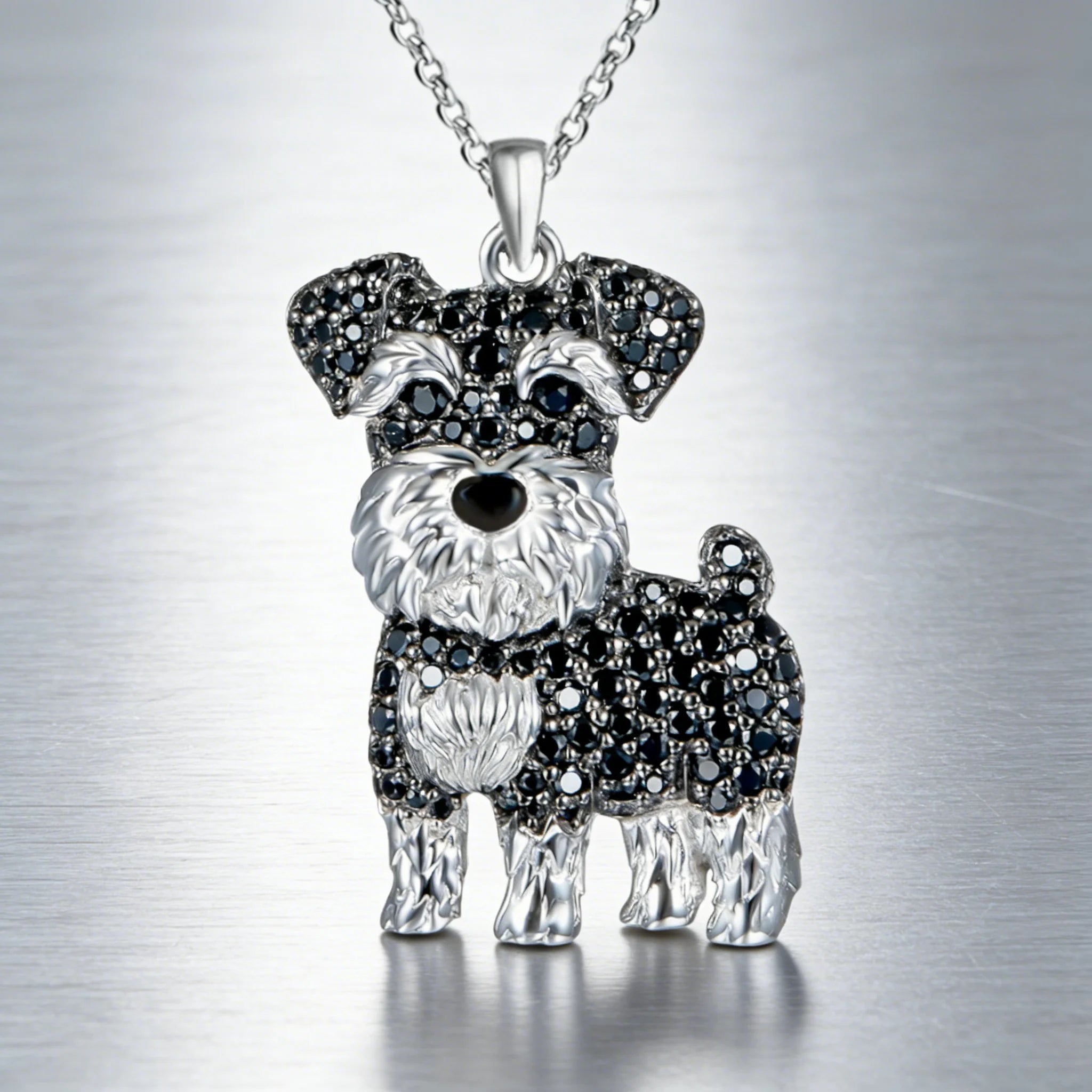 Exquisite and Cute Schnauzer Dog Pendant Necklace for Women Elegant Pet Puppy Jewelry Animal Accessories Dog Lovers Gift