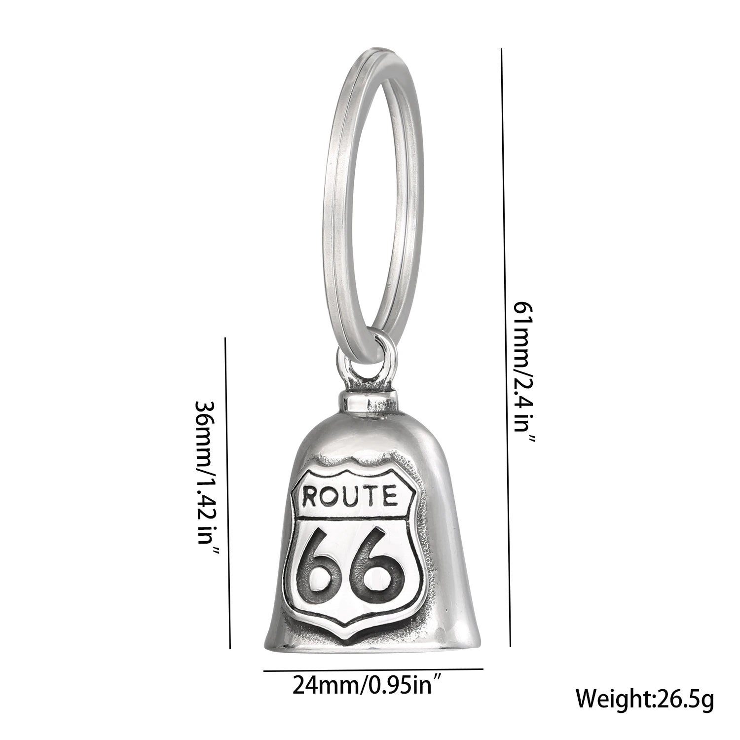 Motorcycle Guardian Bell Key Chain for Riders,Stainless Steel Biker Bells Accessories & Live To Ride for Luck