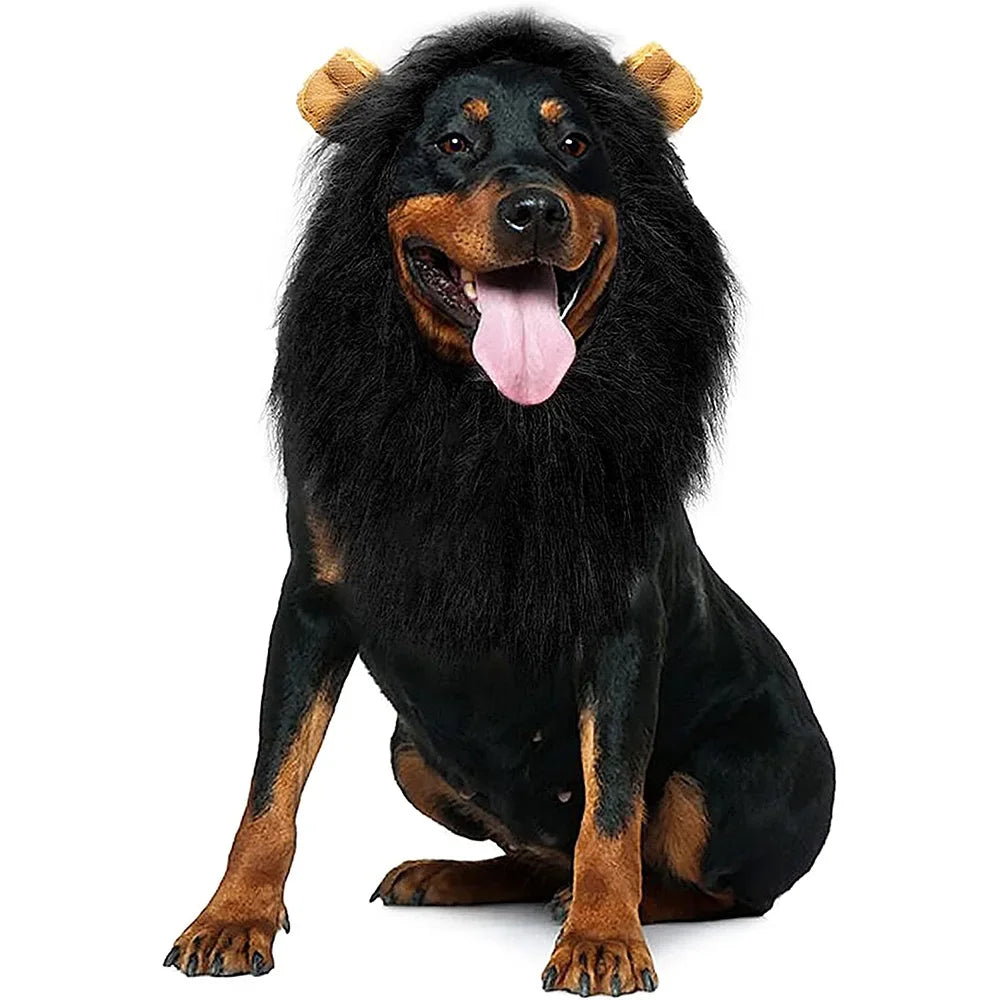 Large Dog Ears, Pet Accessories Cute Pet Dog Role-playing Costumes Lion Mane Dog Costumes Realistic Lion Wigs