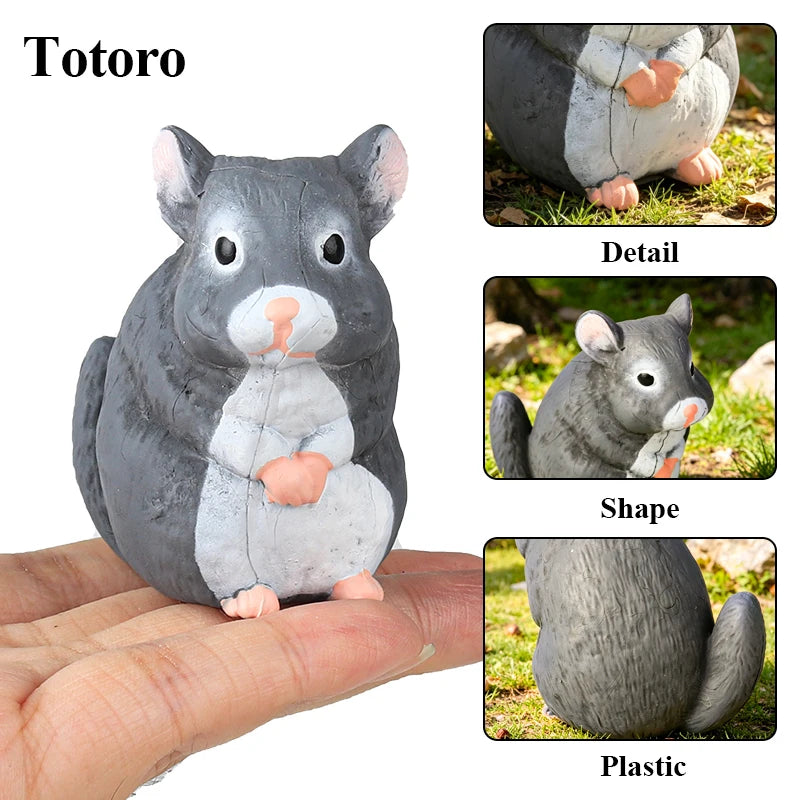 Oenux Cute Pet Model Frog Lizard Pig Hen Rabbit Shiba Inu Hamster Squirrel Otter Animals Figurine PVC Miniature Home Decor Kids