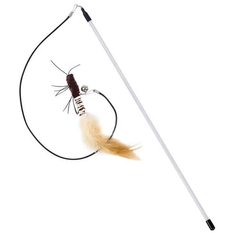 Cat Toy Feather Cats Sticks Interactive Cat Toy Steel Wire Butterfly Toys for Cats Teasing Self Hi Kitten Toys Pet Products