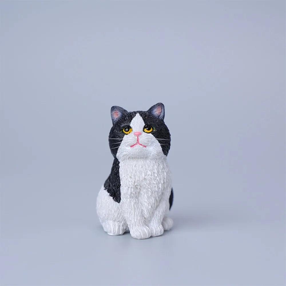 Children Gift Sitting Cat Ornament Simulation Cartoon Cat Pet Model Kitten Model Resin Cat Decoration Car Interior Decoration