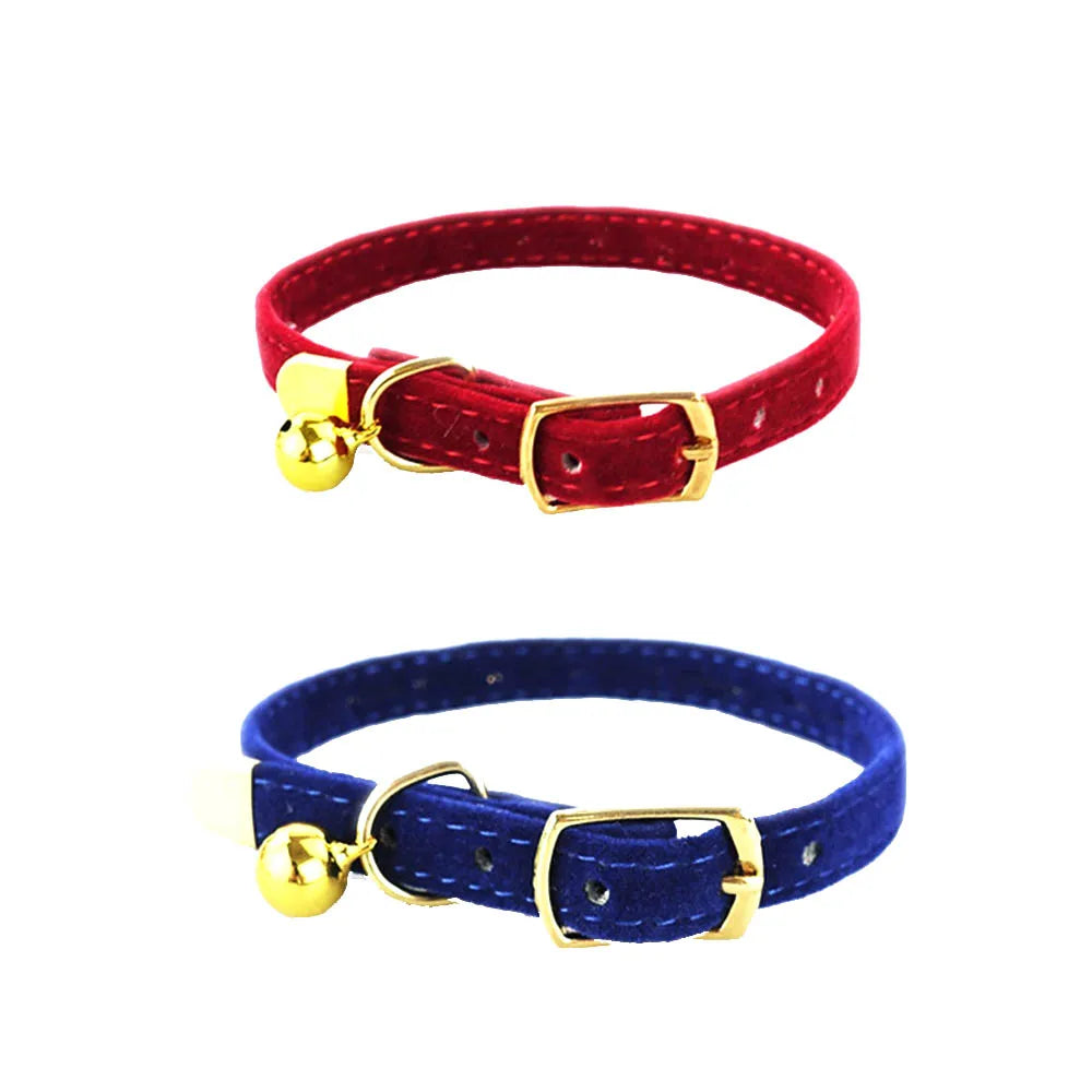 Cat Collar With Bell Safety Cat Collars Adjustable Puppy Dog Collar For Small Dog Kittens Solid Pet Collar Products Cat Necklace