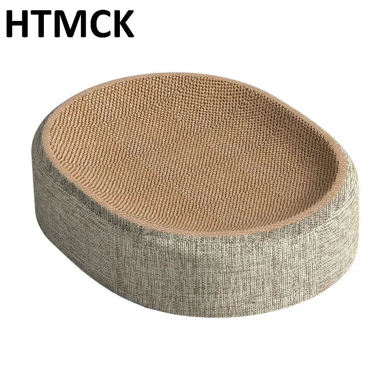 HTMCK2in1 Cat Scratching Board And Nest Oval Corrugated Paper Wear-Resistant Claw Grinding Toy Protect Furniture Cat Accessories
