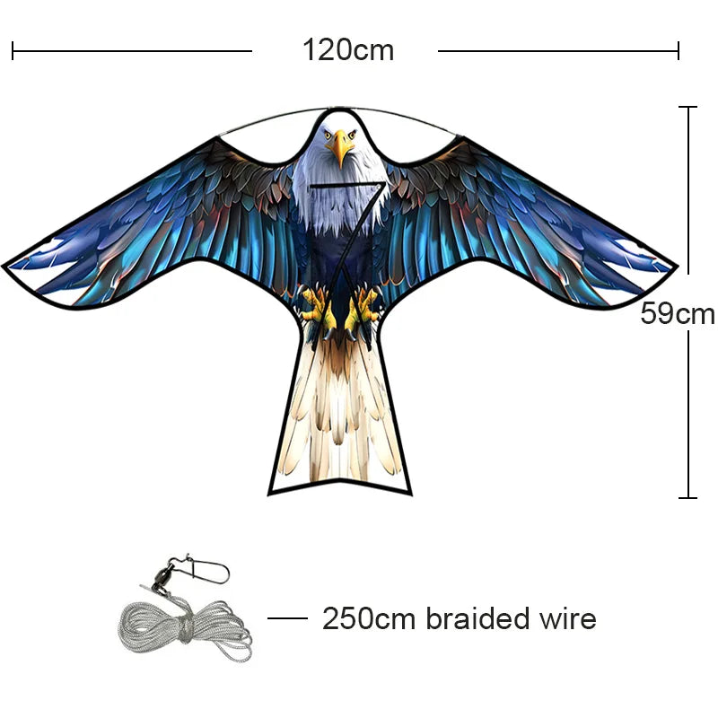Outdoor Toys 47 Inch  Bird Scaring Eagle Kite  Without Rod Good Flying For Garden/Orchard/ Farm