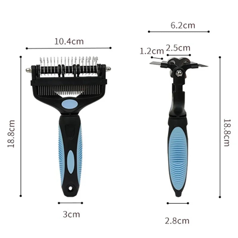 3‑In‑1 Pet Deshedding Brush, Dog Cat Fur Remover Knot Cutter Comb, Multifunctional Puppy Grooming Shedding Brush Pet Hair Care S