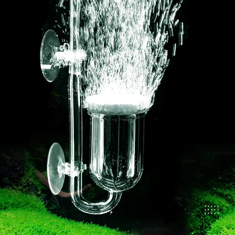 CO2 Diffuser for Aquarium Bubble Reactor CO2 System Atomizer for Fish Tank Live Plants Water Grass Grow Refiner with Suction Cup
