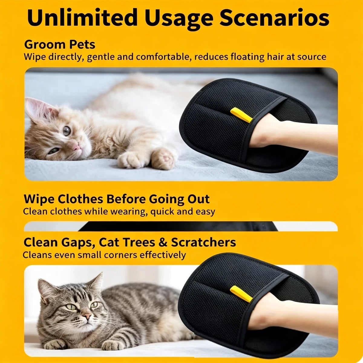 Clothing Reusable Pet Electrostatic Hair Removal Gloves for Sofas and Carpets Animal Dog Detagler Dogs Products Glove Remover