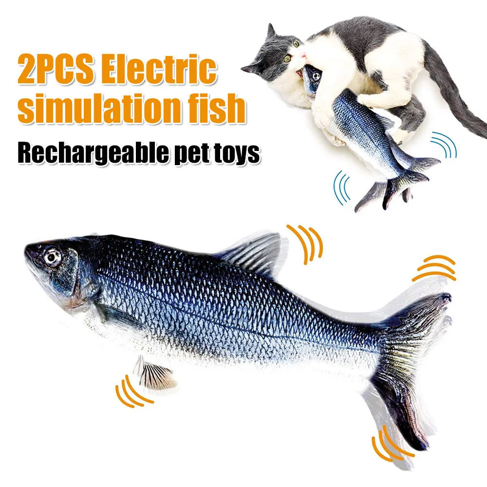 1/2pcs Cat Toy Electronic Fish Toy Cute Styling Glowing Simulation Electric Fish Toy Non Toxic Pet Products Interactive Cat Play