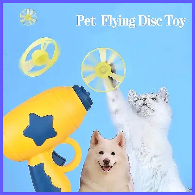 Funny Interactive Cat Toy Launcher Gun Mini Flying Disc Shooting Chaser for Kitten Training Games, Auto Eject Pet Supplies Gi