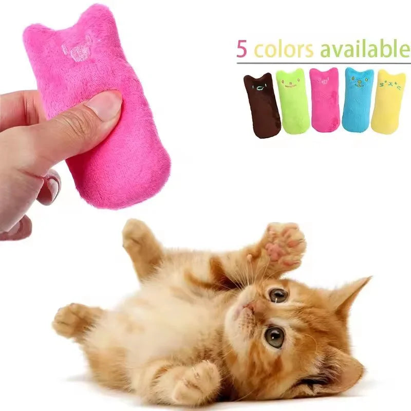 Catnip Plush Thumb Toy For Cats Scratch Resistant Chewable Kitten Molar Toy Interactive Self-Play To Relieve Boredom Durable