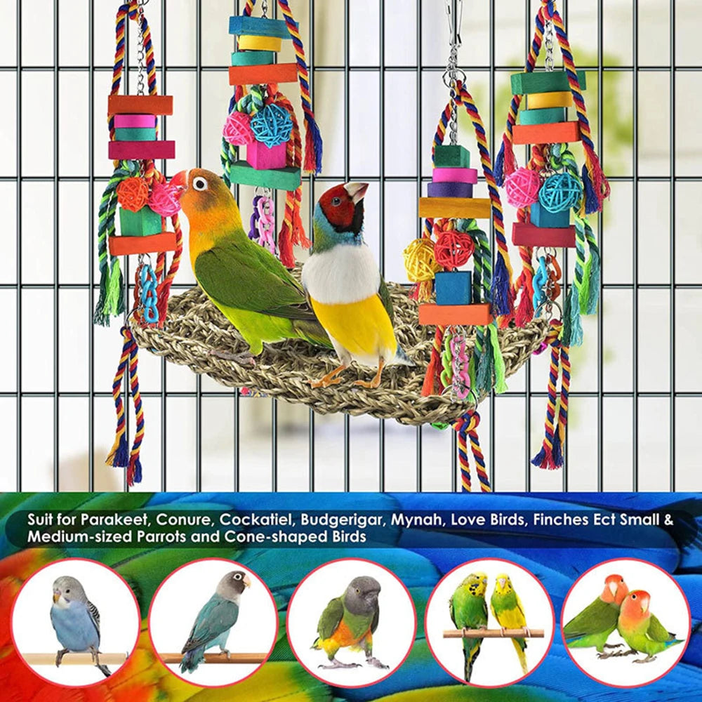 Parrot toys, climbing nets, hammocks, large bird toys, birdcage accessories, bird toys