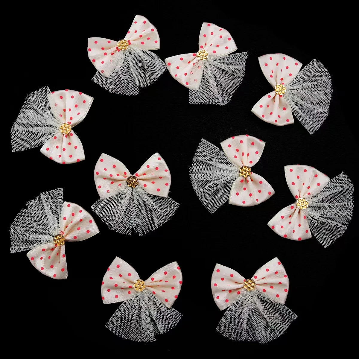 5/10pcs Lace Dog Hairbows Dog Bows With Volumes Ribbon Grooming Pet Hair Bowknot With Rubber Bands For Small Dog Pet Products
