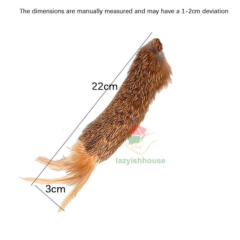 Natural Rabbit Fur Ball Cat Toy Cat Mint Fengrong Toy Cat Teasing Stick Cat Toy Self Fun and Stress Relieving Tool Pet Products