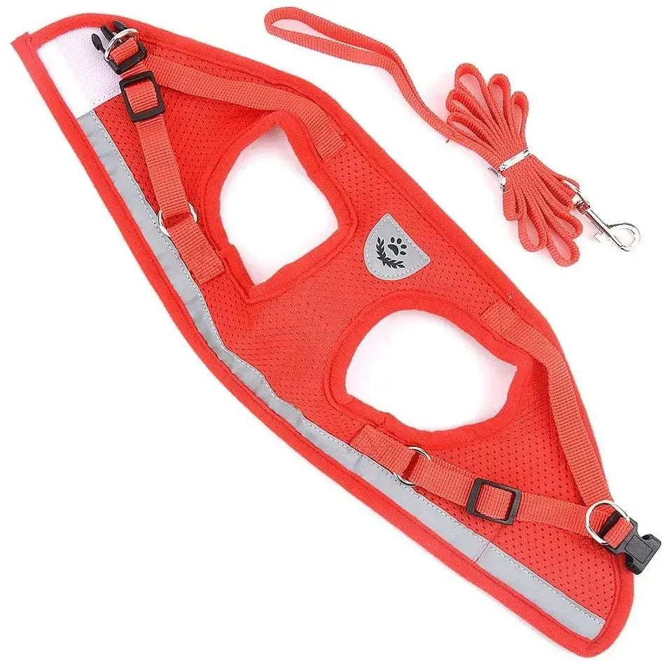 Reflective Cat Harness Breathable Cat Dog Harness and Leash Set Adjustable Puppy Dogs Vest Dog Accessories for Small Dogs