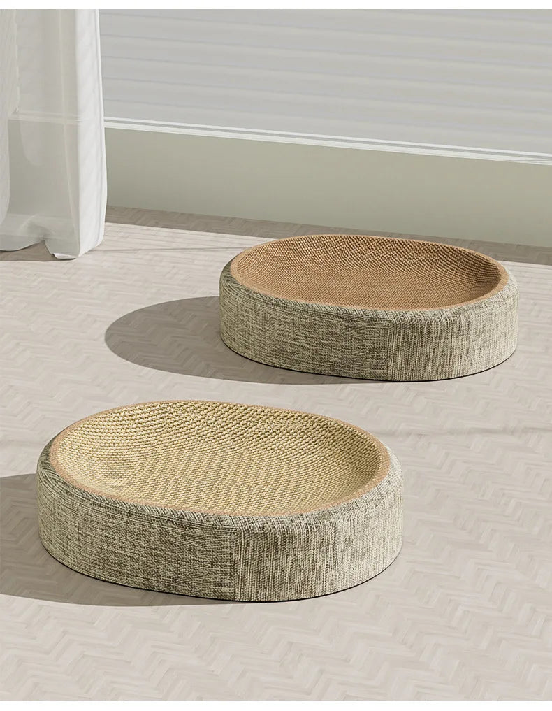 HTMCK2in1 Cat Scratching Board And Nest Oval Corrugated Paper Wear-Resistant Claw Grinding Toy Protect Furniture Cat Accessories