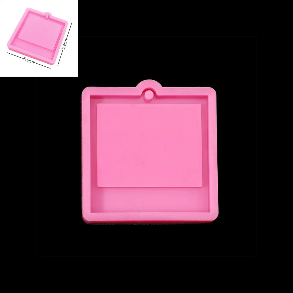 Photo Frame Epoxy Resin Keychain Mold Cat Dog Tag Pendant Silicone Mould For DIY Casting Crafts Jewelry Making Accessories
