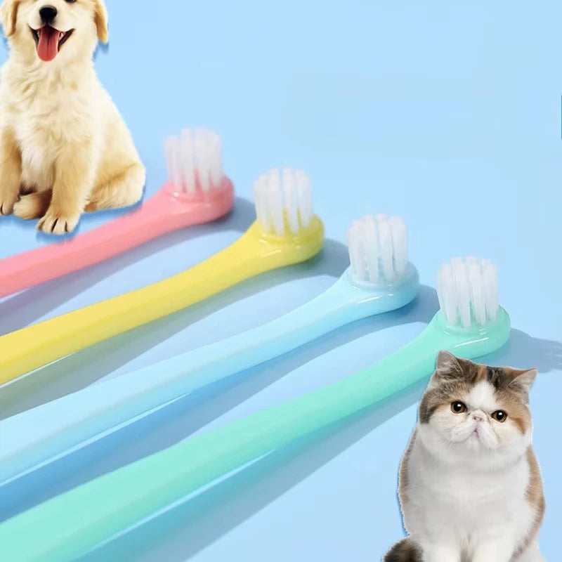 Pet Toothbrush Micro Head Dog Cat Teeth Cleaning Brush Tool Bad Breath Tartar Cleaning Mouth Pet Dental Care Dog Accessories