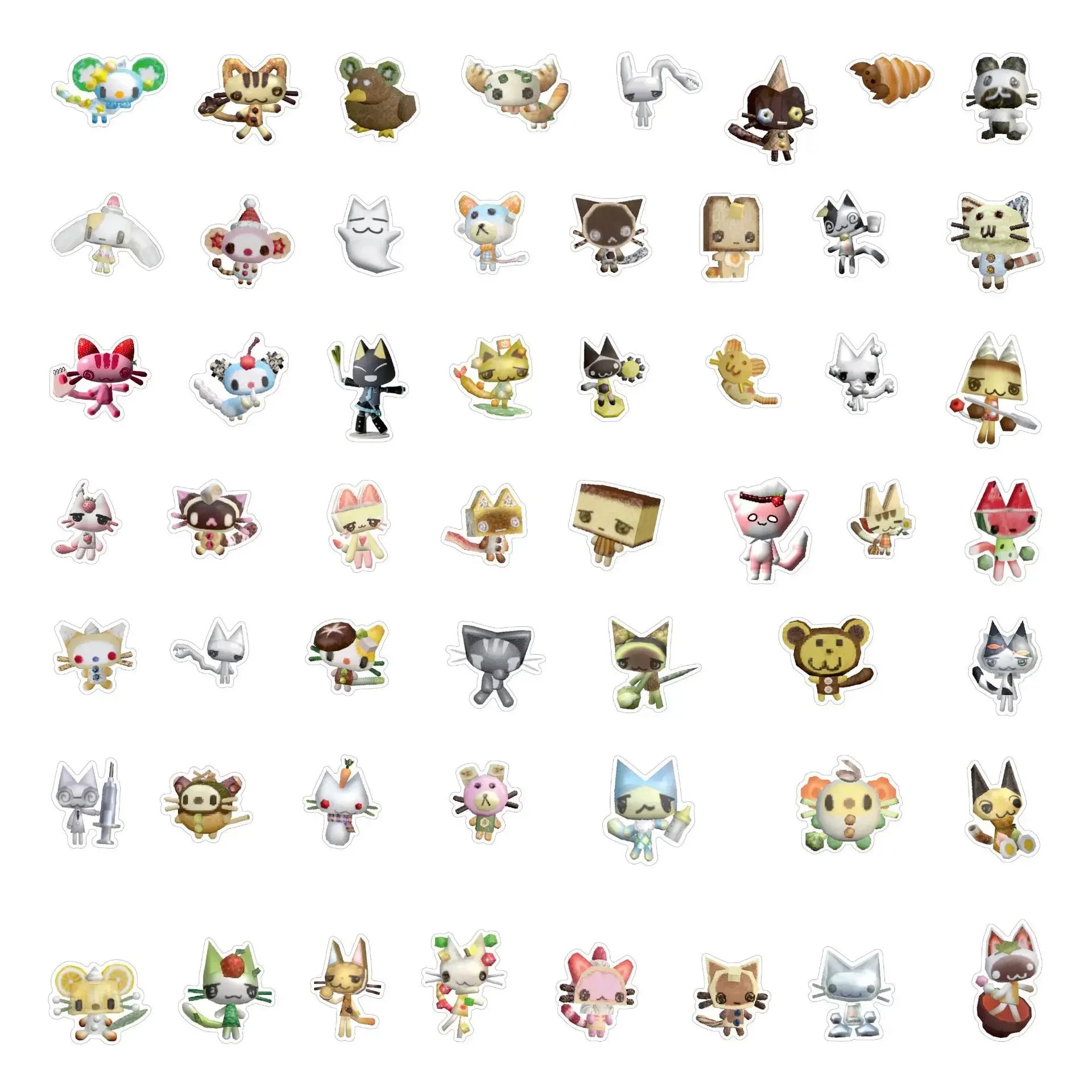 50PCS Cartoon Kawaii Inoue Toro Funny Cute Cat Graffiti Sticker Decorative Scrapbook Laptop Luggage Decal Kids Toy Gift